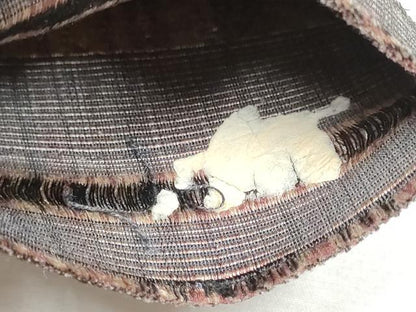 平和屋着物●男性　本場筑前博多織　角帯　間道　正絹　逸品　CABF8414hy