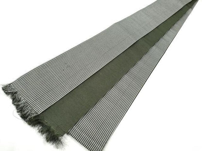 平和屋着物●男性　本場筑前博多織　角帯　格子柄　正絹　逸品　CABF8424hy