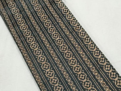 平和屋着物●男性　角帯　花丸間道　金糸　正絹　逸品　CABF8451hy