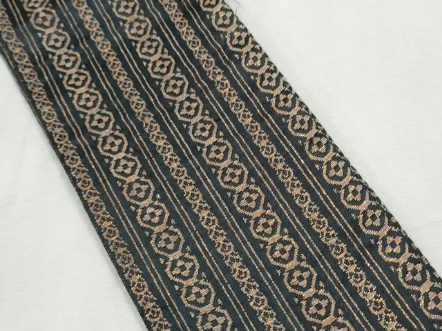 平和屋着物●男性　角帯　花丸間道　金糸　正絹　逸品　CABF8451hy
