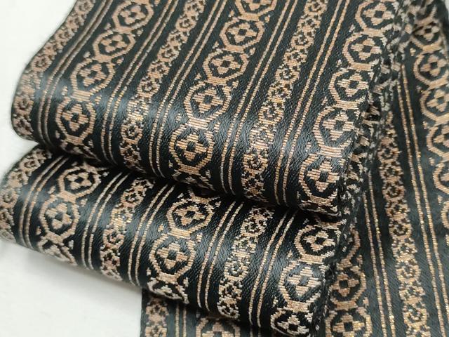 平和屋着物●男性　角帯　花丸間道　金糸　正絹　逸品　CABF8451hy