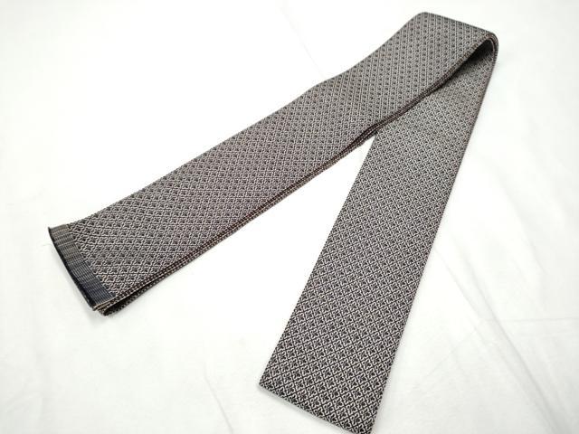 平和屋着物●男性　本場筑前博多織　角帯　花菱文　正絹　逸品　CABF8454hy