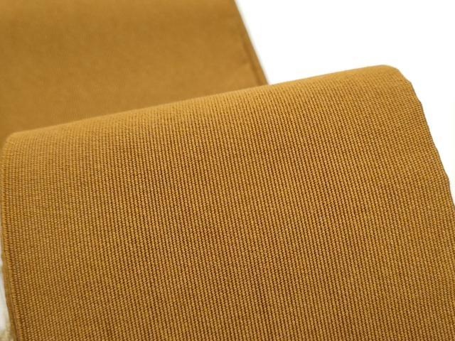 平和屋着物●男性　爪掻き本綴れ　角帯　色無地　柿茶色　正絹　逸品　CABF8458hy
