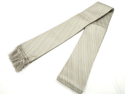 平和屋着物●男性　角帯　斜線文　正絹　逸品　CABF8459hy