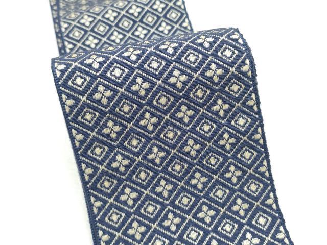 平和屋着物●男性　本場筑前博多織　角帯　菱花文　正絹　逸品　CABF8460hy