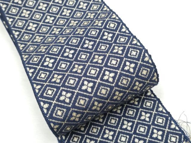 平和屋着物●男性　本場筑前博多織　角帯　菱花文　正絹　逸品　CABF8460hy