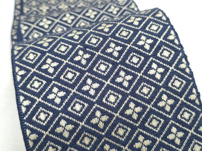 平和屋着物●男性　本場筑前博多織　角帯　菱花文　正絹　逸品　CABF8460hy