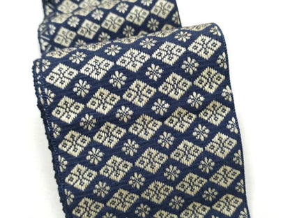 平和屋着物●男性　本場筑前博多織　角帯　菱花文　正絹　逸品　CABF8460hy