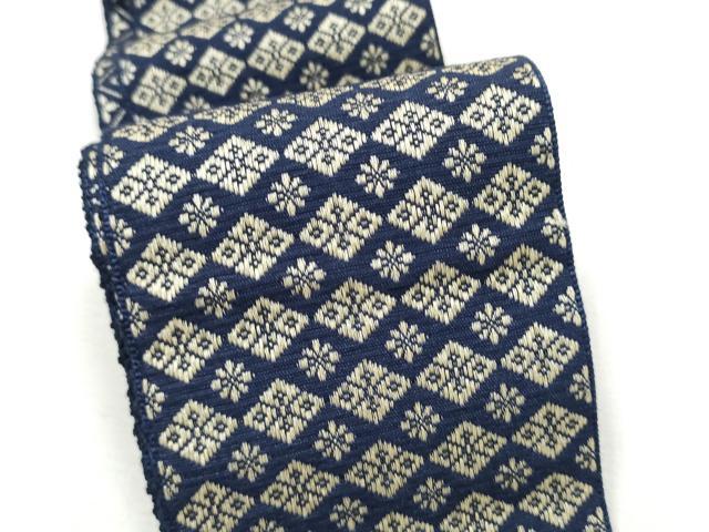 平和屋着物●男性　本場筑前博多織　角帯　菱花文　正絹　逸品　CABF8460hy