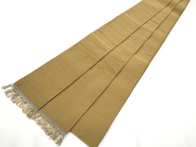 平和屋着物●男性　爪掻き本綴れ　角帯　色無地　朽葉色　正絹　逸品　CABF8471hy
