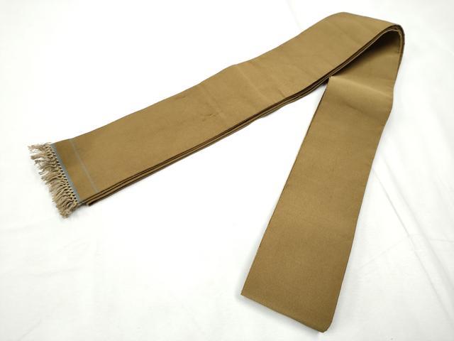 平和屋着物●男性　爪掻き本綴れ　角帯　色無地　朽葉色　正絹　逸品　CABF8471hy