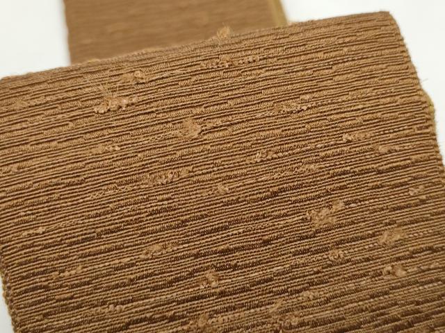 平和屋着物●男性　両面　角帯　色無地　渋紙色×桑茶色　正絹　逸品　CABF8476hy