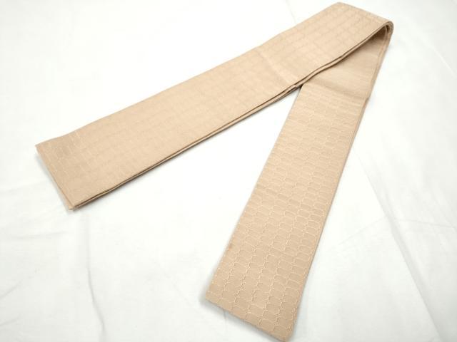 平和屋着物●男性　爪掻き本綴れ　角帯　色無地　洗柿色　正絹　逸品　CABF8480hy