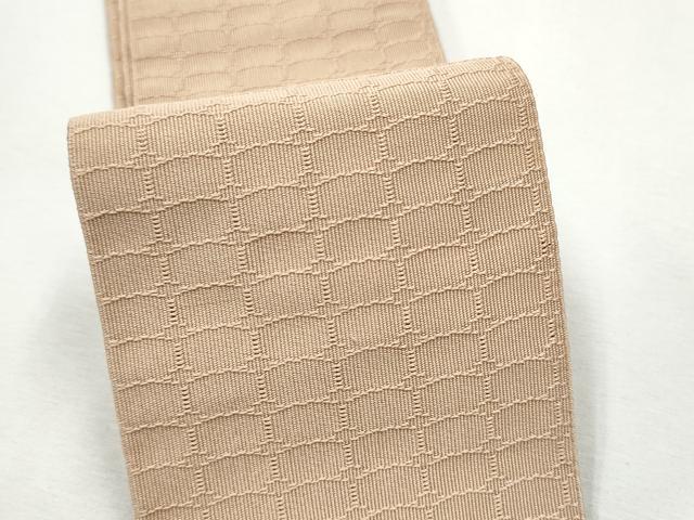 平和屋着物●男性　爪掻き本綴れ　角帯　色無地　洗柿色　正絹　逸品　CABF8480hy