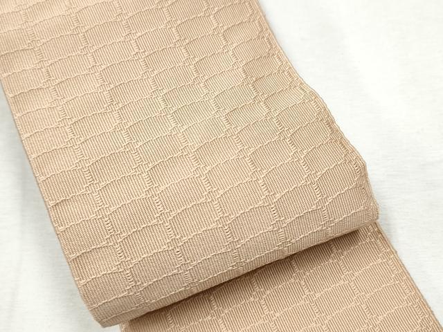 平和屋着物●男性　爪掻き本綴れ　角帯　色無地　洗柿色　正絹　逸品　CABF8480hy