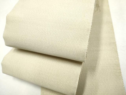 平和屋着物●男性　爪掻き本綴れ　角帯　色無地　練色　正絹　逸品　CABF8489hy
