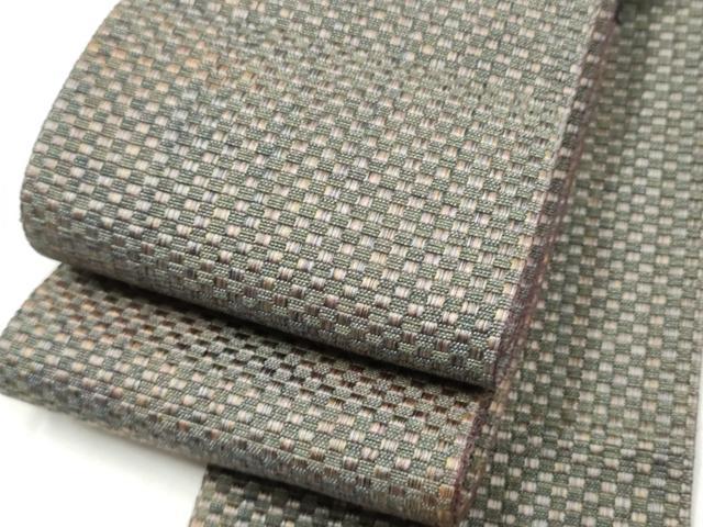 平和屋着物●男性　本場筑前博多織　角帯　霞文　証紙付き　正絹　逸品　CABF8499hy