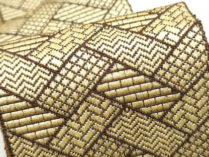 平和屋着物●男性　本場筑前博多織　両面　角帯　桧垣吉祥文　正絹　逸品　CABF8509hy