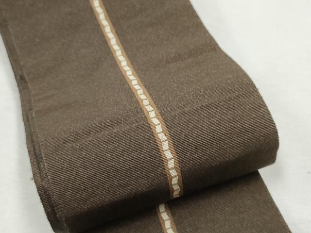 平和屋着物●男性　本場筑前博多織　両面　角帯　間道　正絹　逸品　CABF8518hy