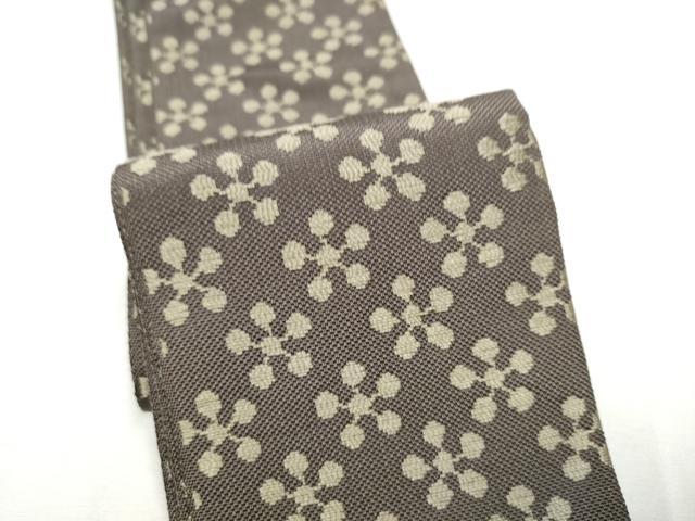 平和屋着物●男性　本場筑前博多織　角帯　梅鉢　正絹　逸品　CABF8522hy