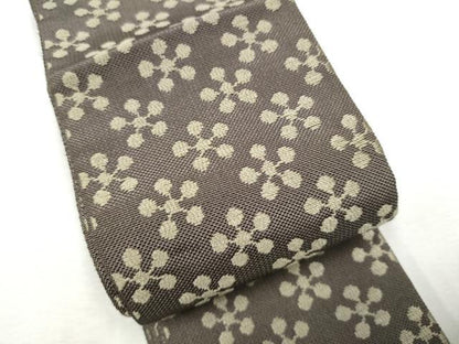平和屋着物●男性　本場筑前博多織　角帯　梅鉢　正絹　逸品　CABF8522hy