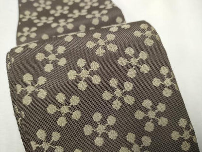 平和屋着物●男性　本場筑前博多織　角帯　梅鉢　正絹　逸品　CABF8522hy