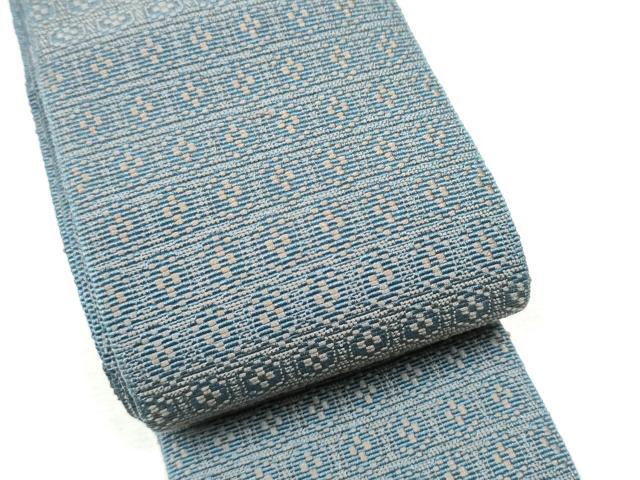 平和屋着物●男性　本場筑前博多織　角帯　亀甲花文　正絹　逸品　CABF8529hy