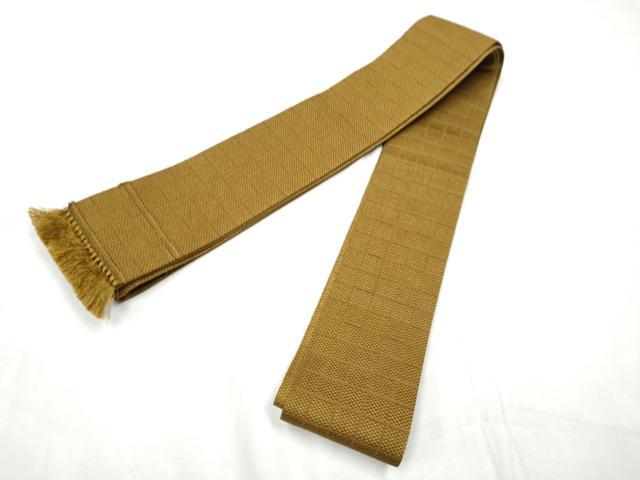 平和屋着物●男性　本場筑前博多織　角帯　格子柄　正絹　逸品　CABF8537hy