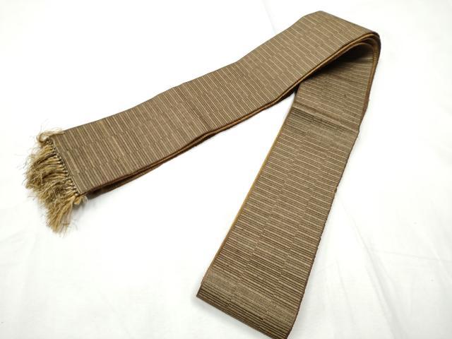 平和屋着物●男性　本場筑前博多織　両面　角帯　霞文　正絹　逸品　CABF8543hy