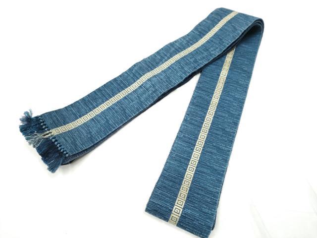 平和屋着物●男性　両面　角帯　紬地　幾何学間道　正絹　逸品　CABF8547hy 平和屋着物○男性 両面 角帯 紬地 幾何学間道 正絹 逸品 CABF8547hy
