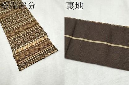 平和屋着物●男性　本場筑前博多織　角帯　横段吉祥花文　正絹　逸品　CABF8554hy