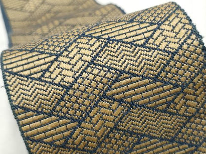 平和屋着物●男性　本場筑前博多織　両面　角帯　桧垣吉祥文　正絹　逸品　CABF8559hy