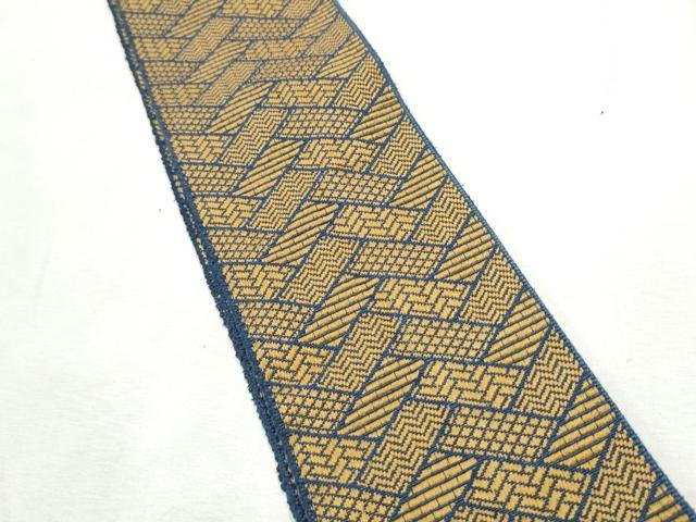 平和屋着物●男性　本場筑前博多織　両面　角帯　桧垣吉祥文　正絹　逸品　CABF8559hy