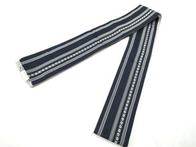 平和屋着物●男性　本場筑前博多織　両面　角帯　献上　人物文　正絹　逸品　CABF8560hy