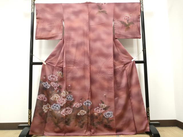 平和屋着物▼訪問着 手描き 枝花文 蛍暈し 金彩 ますいわ屋扱い 正絹 逸品 CABF8567hy