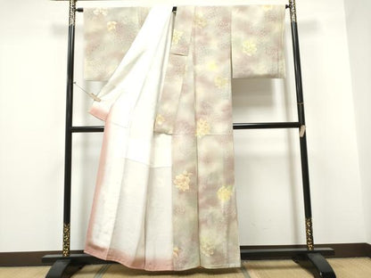 平和屋着物▼上質な小紋 地紋起こし 舞花文 蛍暈し 正絹 逸品 CABF8573hy