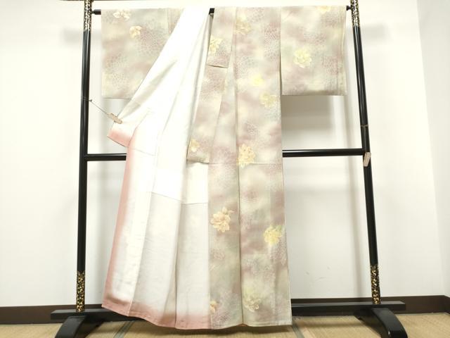 平和屋着物▼上質な小紋 地紋起こし 舞花文 蛍暈し 正絹 逸品 CABF8573hy