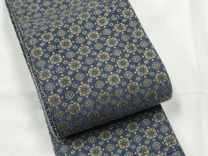 平和屋着物●男性　本場筑前博多織　角帯　市松吉祥文　正絹　逸品　CABF8586hy