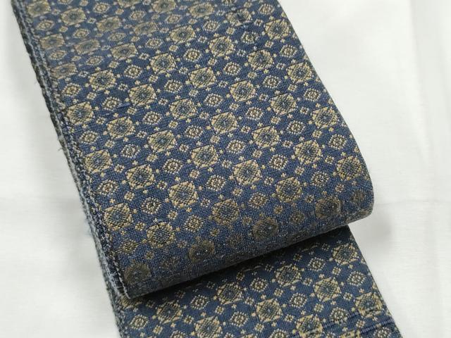 平和屋着物●男性　本場筑前博多織　角帯　市松吉祥文　正絹　逸品　CABF8586hy