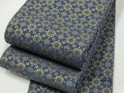 平和屋着物●男性　本場筑前博多織　角帯　市松吉祥文　正絹　逸品　CABF8586hy
