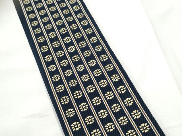 平和屋着物●男性　本場筑前博多織　角帯　いちご錦　証紙付き　正絹　逸品　CABF8587hy