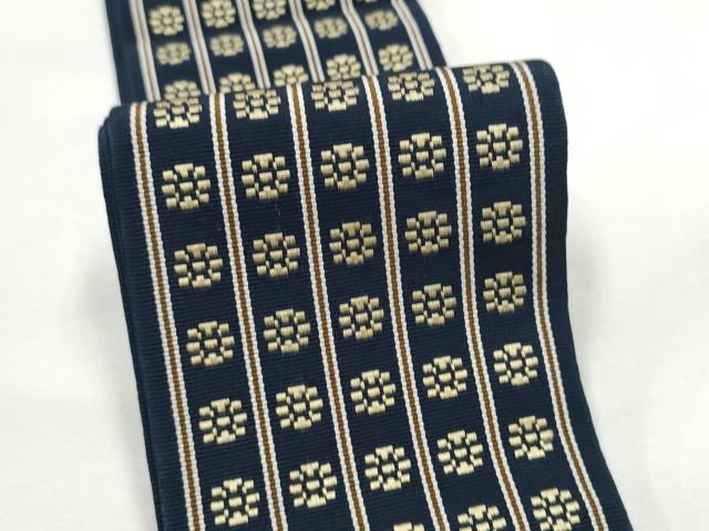 平和屋着物●男性　本場筑前博多織　角帯　いちご錦　証紙付き　正絹　逸品　CABF8587hy