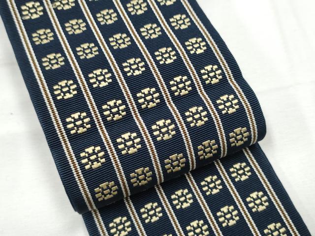 平和屋着物●男性　本場筑前博多織　角帯　いちご錦　証紙付き　正絹　逸品　CABF8587hy