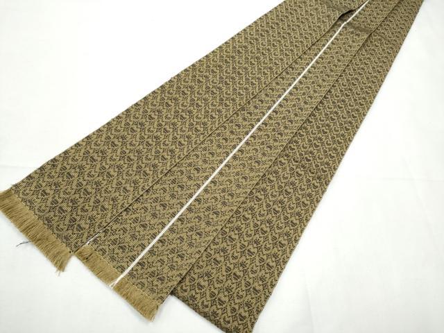 平和屋着物●男性　本場筑前博多織　角帯　幾何学文様　正絹　逸品　CABF8594hy