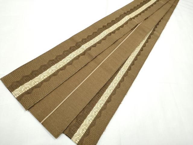 平和屋着物●男性　本場筑前博多織　角帯　亀甲花文　正絹　逸品　CABF8596hy