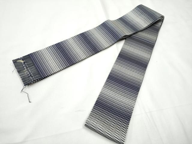 平和屋着物●男性　本場筑前博多織　角帯　斜線文　正絹　逸品　CABF8600hy