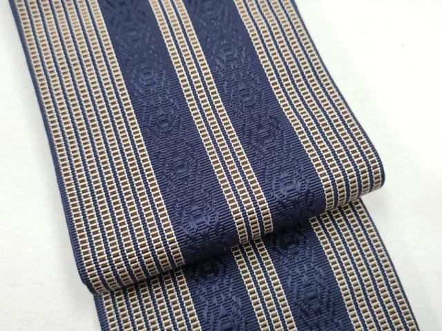 平和屋着物●男性　本場筑前博多織　角帯　献上　正絹　逸品　CABF8602hy