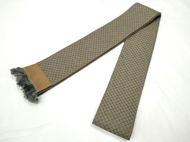 平和屋着物●男性　本場筑前博多織　角帯　青海波　正絹　逸品　CABF8605hy