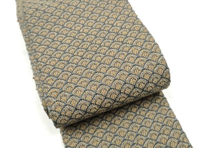平和屋着物●男性　本場筑前博多織　角帯　青海波　正絹　逸品　CABF8605hy