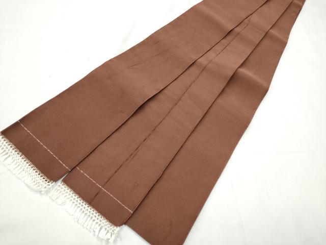 平和屋着物●男性　爪掻き本綴れ　角帯　色無地　赤褐色　正絹　逸品　CABF8608hy
